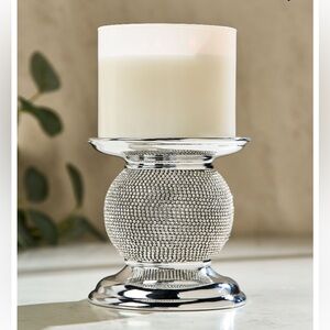 💎Bling Applique Pedestal 3-Wick Candle Holder by B&BW, NWTag + Mfg Box